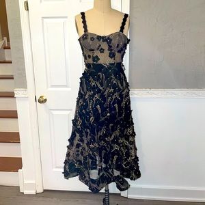 Black Appliqué Special Occasion Dress